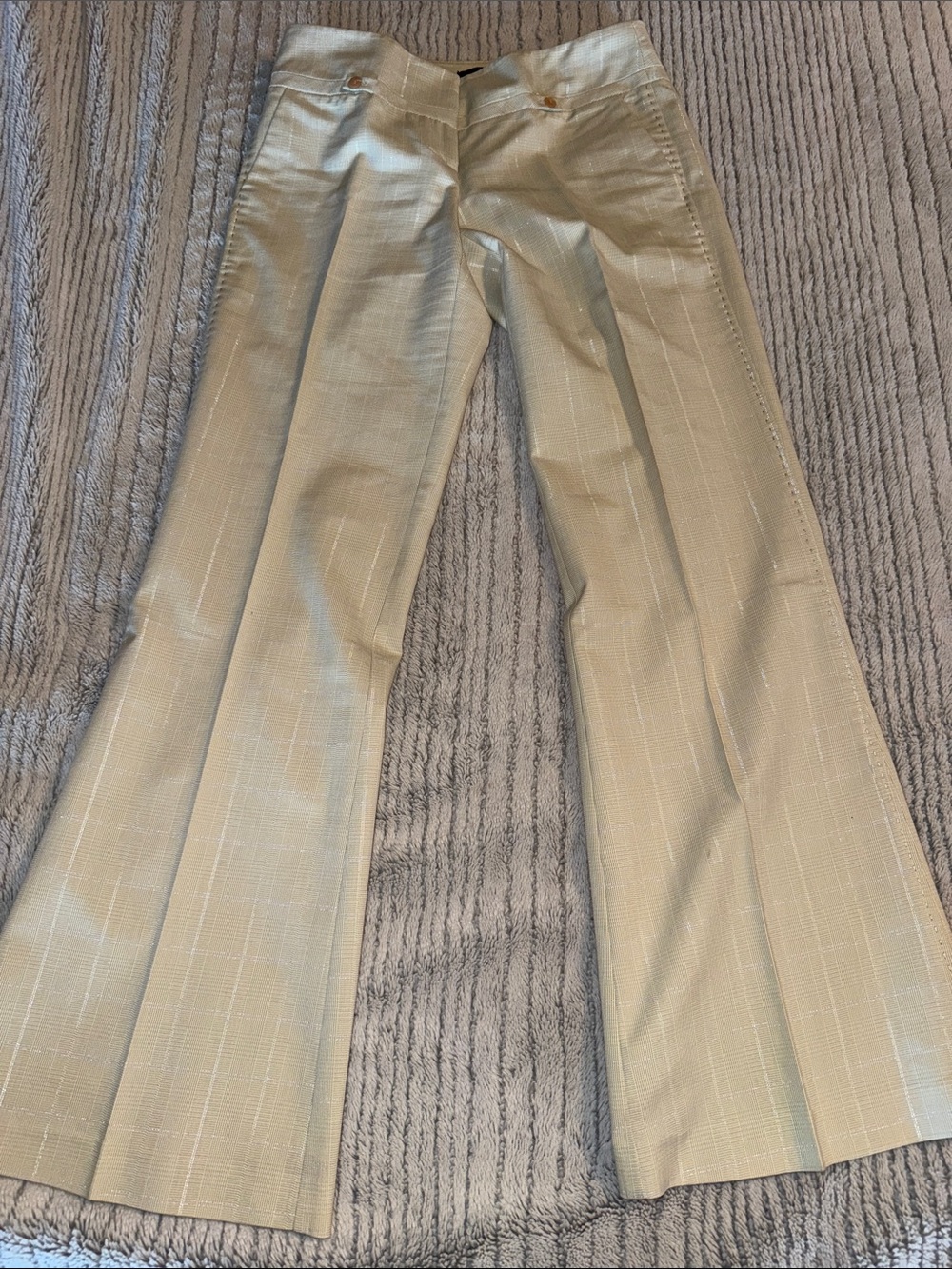 Arden B women’s Dress Pants in Light Beige Windowpane - Elegant Tailored Style